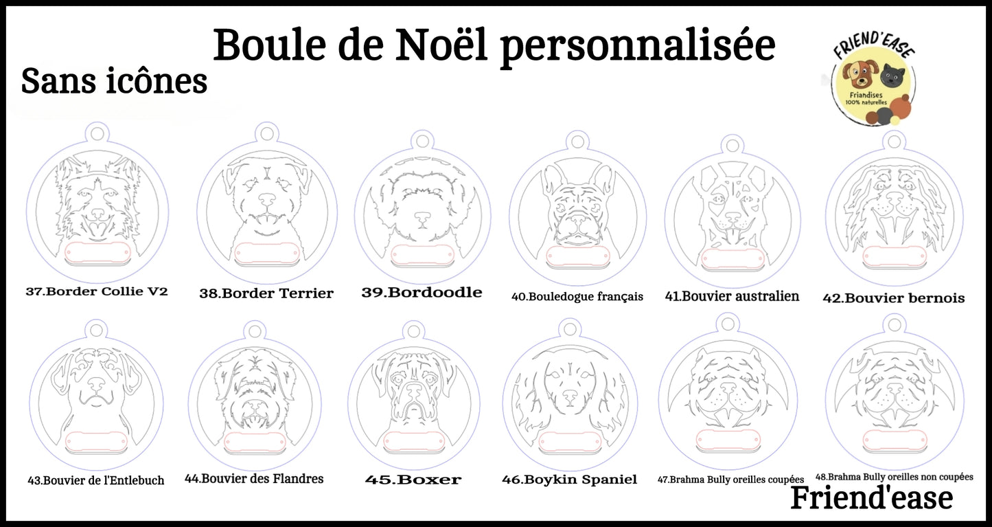 Boule de Noël pour chiens personnalisable
