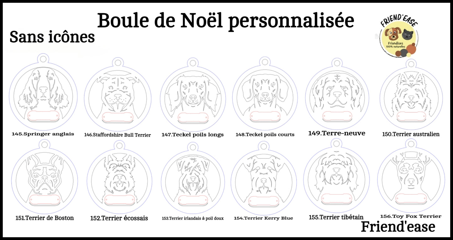 Boule de Noël pour chiens personnalisable